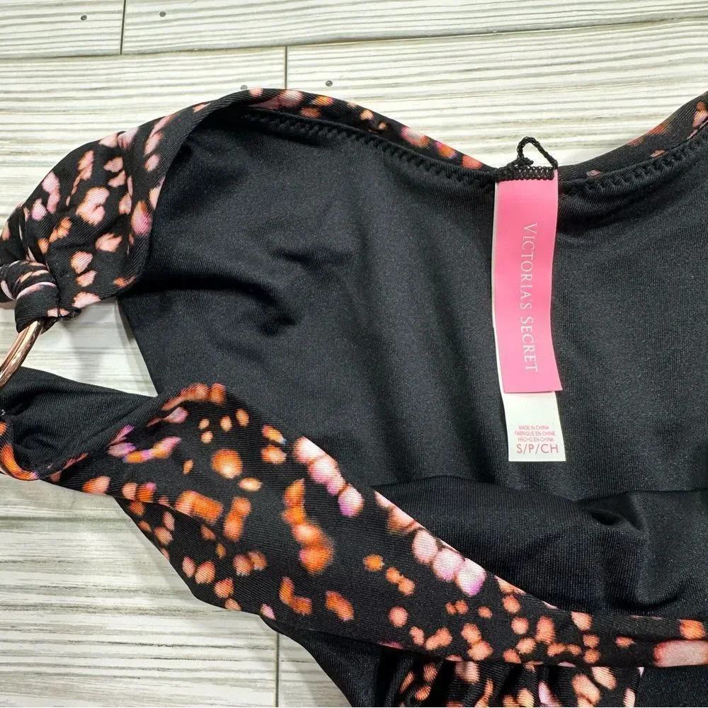 NWT VS RING TIE DYE SPOT HALTER PADDED BIKINI TOP &‎ BOTTOM SWIMSUIT SET SMALL